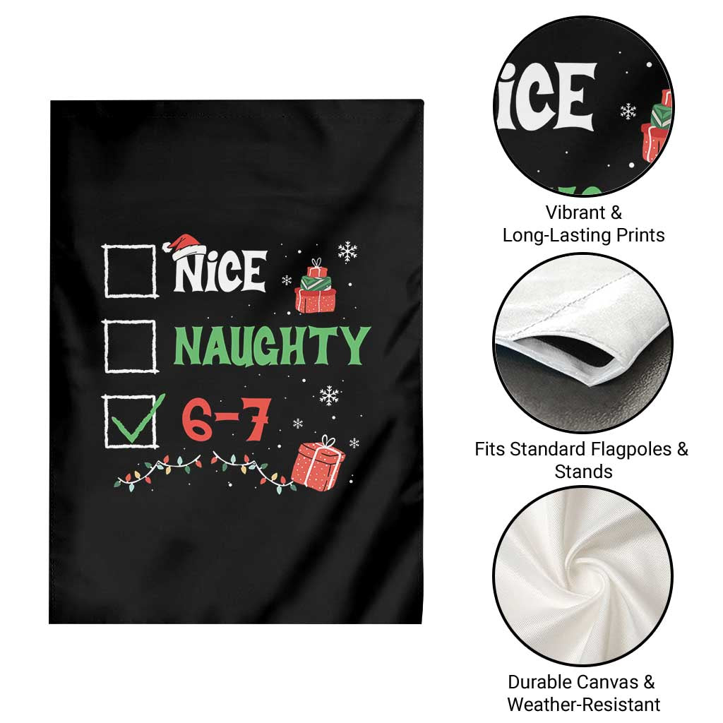 Funny 67 Christmas Garden Flag Nice Naughty 67 Xmas Checklist - Wonder Print Shop