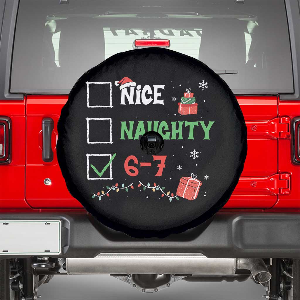 Funny 67 Christmas Spare Tire Cover Nice Naughty 67 Xmas Checklist - Wonder Print Shop
