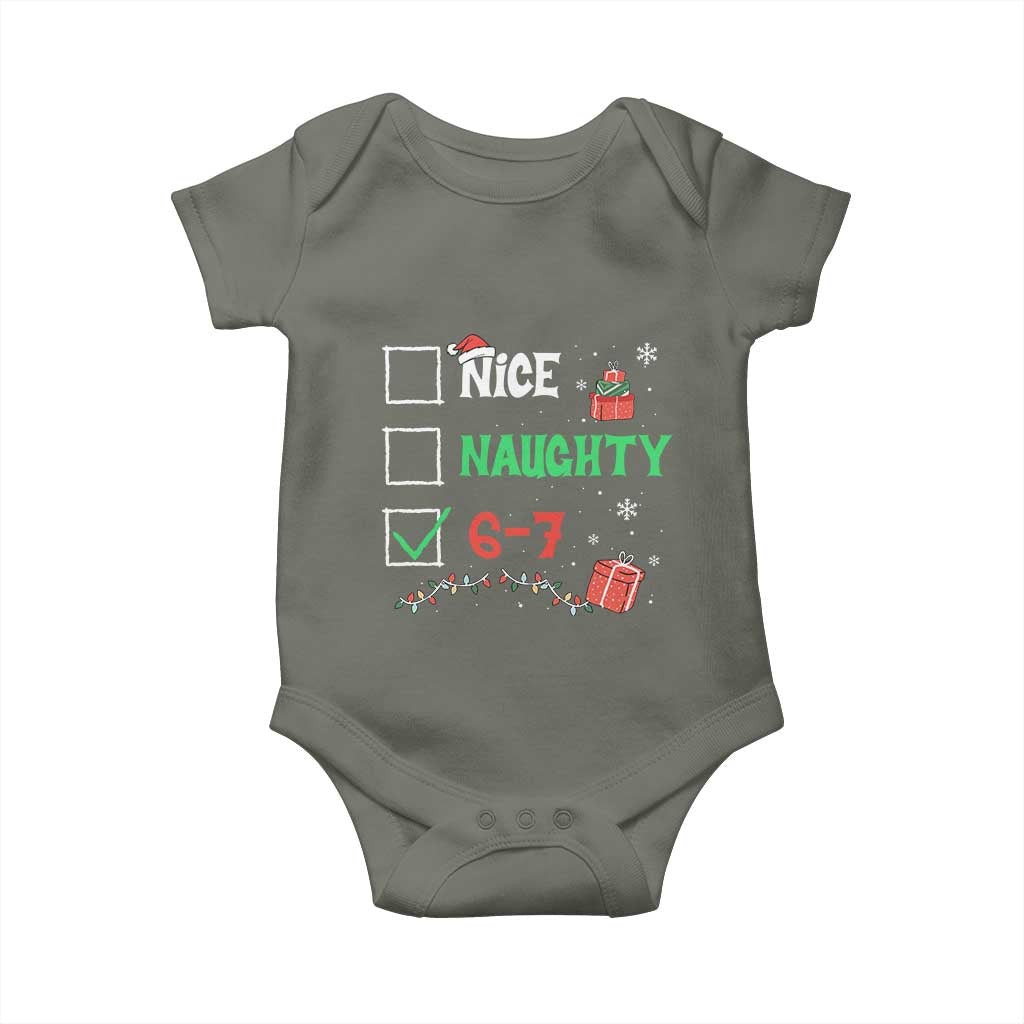 Funny 67 Christmas Baby Onesie Nice Naughty 67 Xmas Checklist - Wonder Print Shop