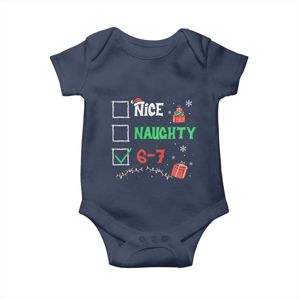 Funny 67 Christmas Baby Onesie Nice Naughty 67 Xmas Checklist - Wonder Print Shop