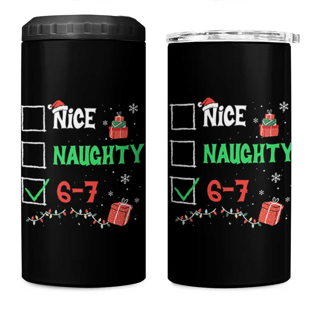 Funny 67 Christmas 4 in 1 Can Cooler Tumbler Nice Naughty 67 Xmas Checklist - Wonder Print Shop