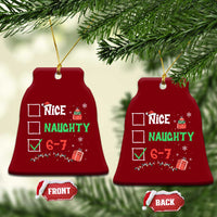 Funny 67 Christmas Ceramic Ornament Nice Naughty 67 Xmas Checklist - Wonder Print Shop