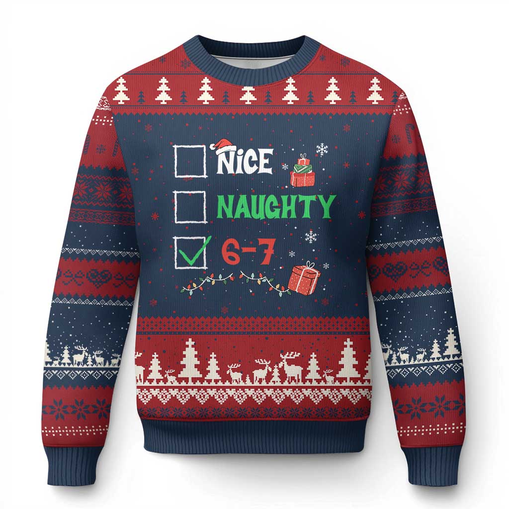 Funny 67 Christmas Ugly Christmas Sweater Nice Naughty 67 Xmas Checklist - Wonder Print Shop