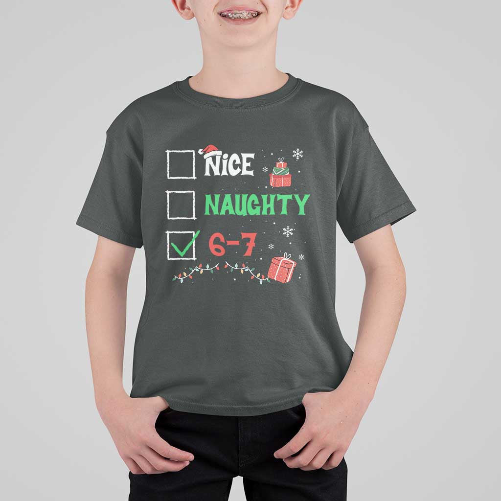 Funny 67 Christmas T Shirt For Kid Nice Naughty 67 Xmas Checklist - Wonder Print Shop