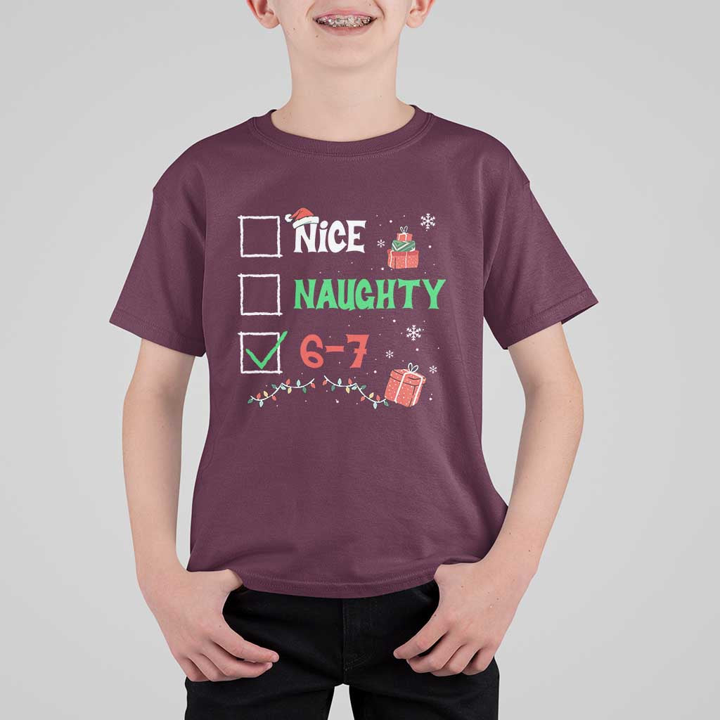 Funny 67 Christmas T Shirt For Kid Nice Naughty 67 Xmas Checklist - Wonder Print Shop
