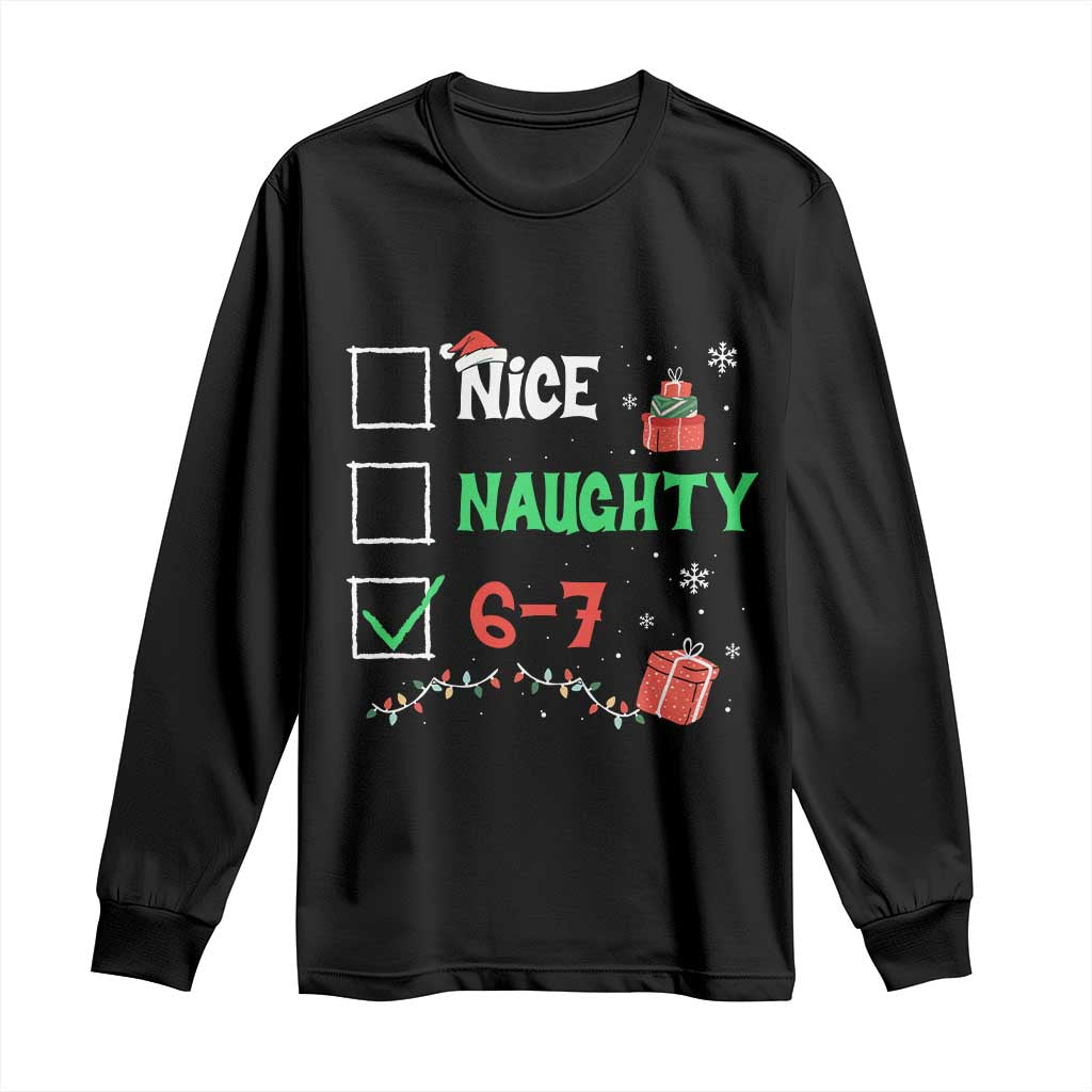 Funny 67 Christmas Long Sleeve Shirt Nice Naughty 67 Xmas Checklist - Wonder Print Shop