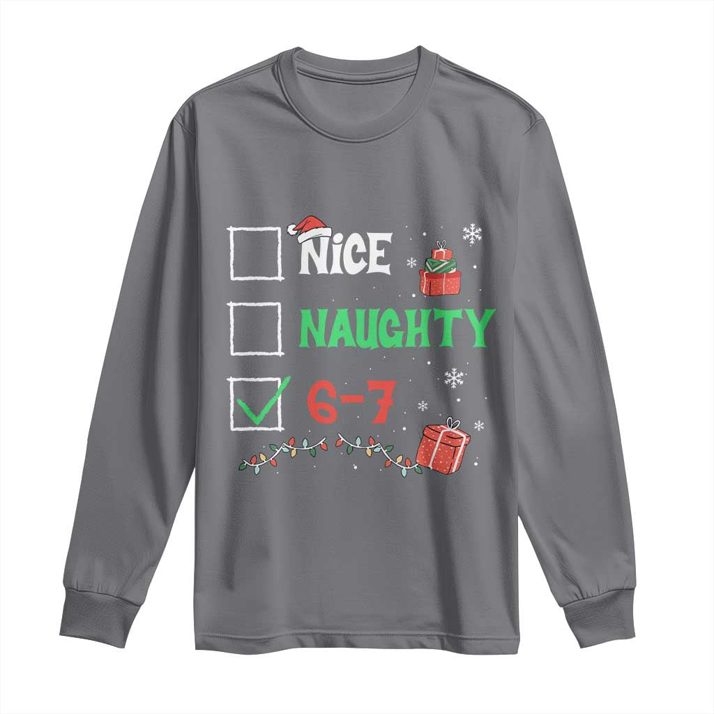 Funny 67 Christmas Long Sleeve Shirt Nice Naughty 67 Xmas Checklist - Wonder Print Shop