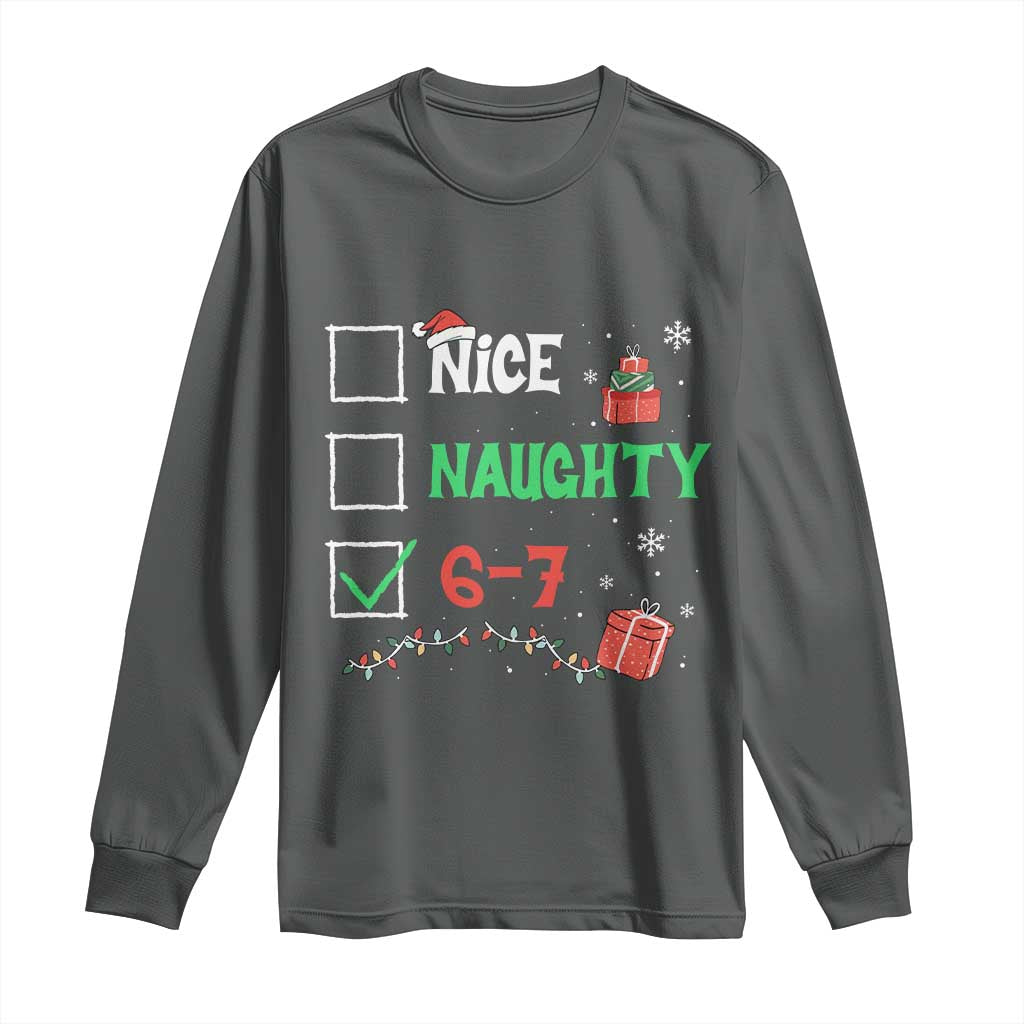 Funny 67 Christmas Long Sleeve Shirt Nice Naughty 67 Xmas Checklist - Wonder Print Shop