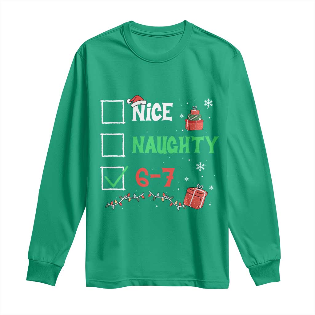 Funny 67 Christmas Long Sleeve Shirt Nice Naughty 67 Xmas Checklist - Wonder Print Shop