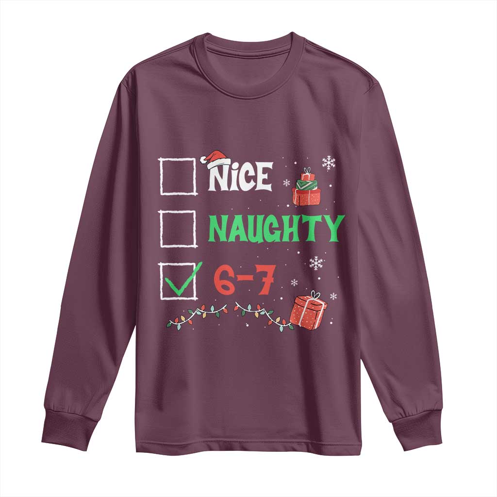 Funny 67 Christmas Long Sleeve Shirt Nice Naughty 67 Xmas Checklist - Wonder Print Shop