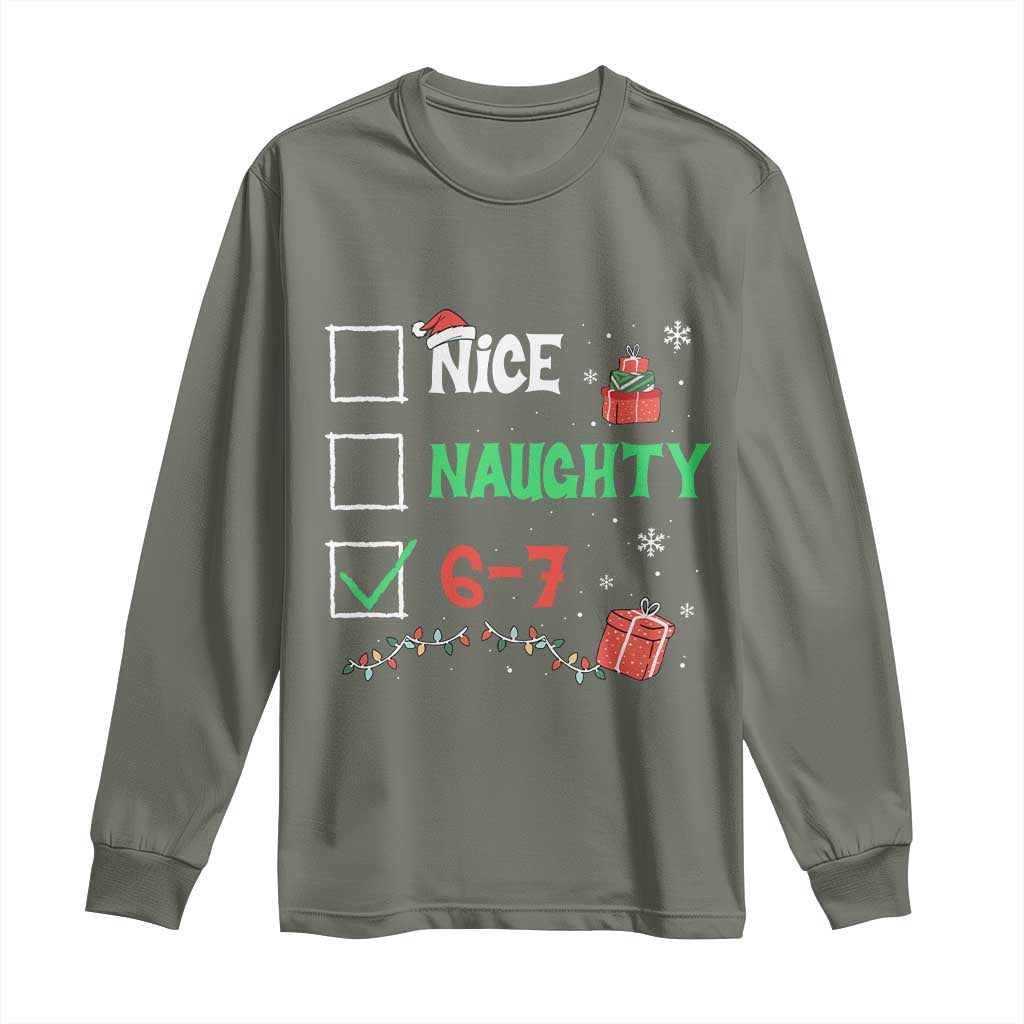 Funny 67 Christmas Long Sleeve Shirt Nice Naughty 67 Xmas Checklist - Wonder Print Shop