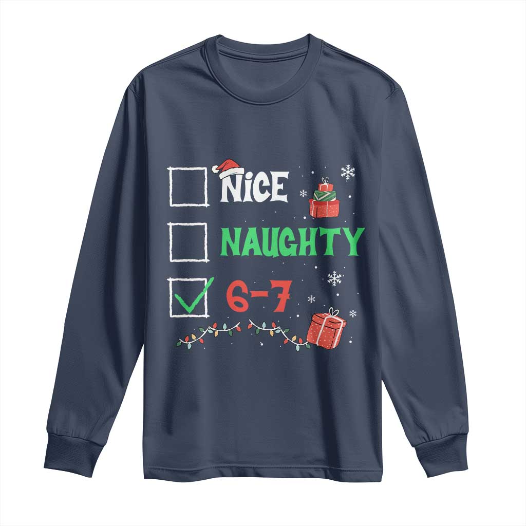 Funny 67 Christmas Long Sleeve Shirt Nice Naughty 67 Xmas Checklist - Wonder Print Shop