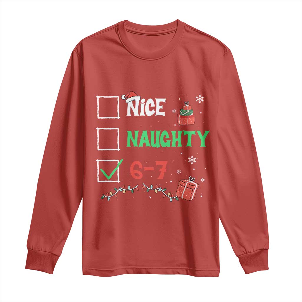 Funny 67 Christmas Long Sleeve Shirt Nice Naughty 67 Xmas Checklist - Wonder Print Shop