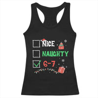 Funny 67 Christmas Racerback Tank Top Nice Naughty 67 Xmas Checklist - Wonder Print Shop