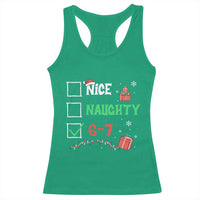 Funny 67 Christmas Racerback Tank Top Nice Naughty 67 Xmas Checklist - Wonder Print Shop