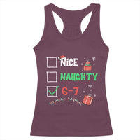 Funny 67 Christmas Racerback Tank Top Nice Naughty 67 Xmas Checklist - Wonder Print Shop