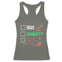 Funny 67 Christmas Racerback Tank Top Nice Naughty 67 Xmas Checklist - Wonder Print Shop