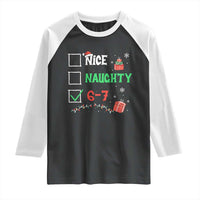 Funny 67 Christmas Raglan Shirt Nice Naughty 67 Xmas Checklist - Wonder Print Shop