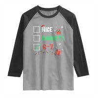 Funny 67 Christmas Raglan Shirt Nice Naughty 67 Xmas Checklist - Wonder Print Shop