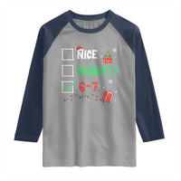 Funny 67 Christmas Raglan Shirt Nice Naughty 67 Xmas Checklist - Wonder Print Shop