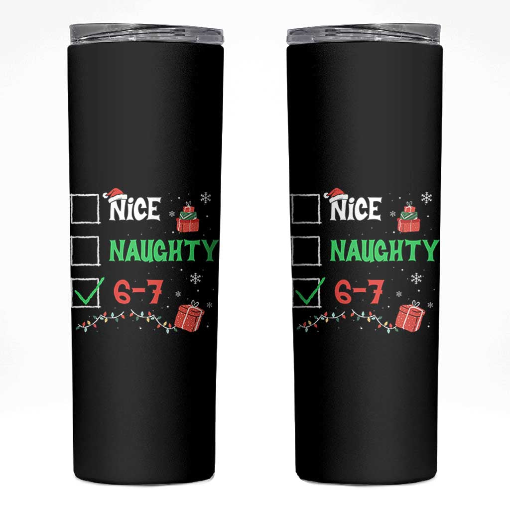 Funny 67 Christmas Skinny Tumbler Nice Naughty 67 Xmas Checklist - Wonder Print Shop