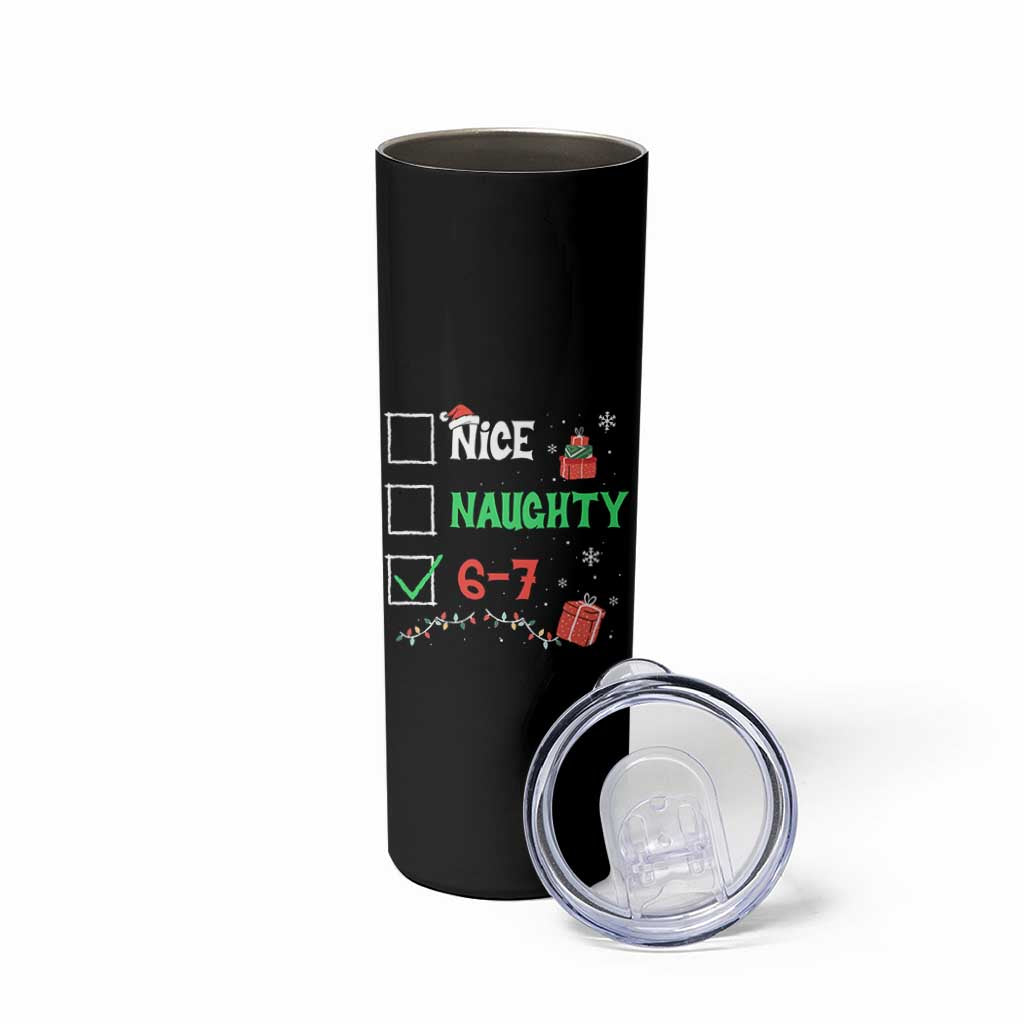 Funny 67 Christmas Skinny Tumbler Nice Naughty 67 Xmas Checklist - Wonder Print Shop