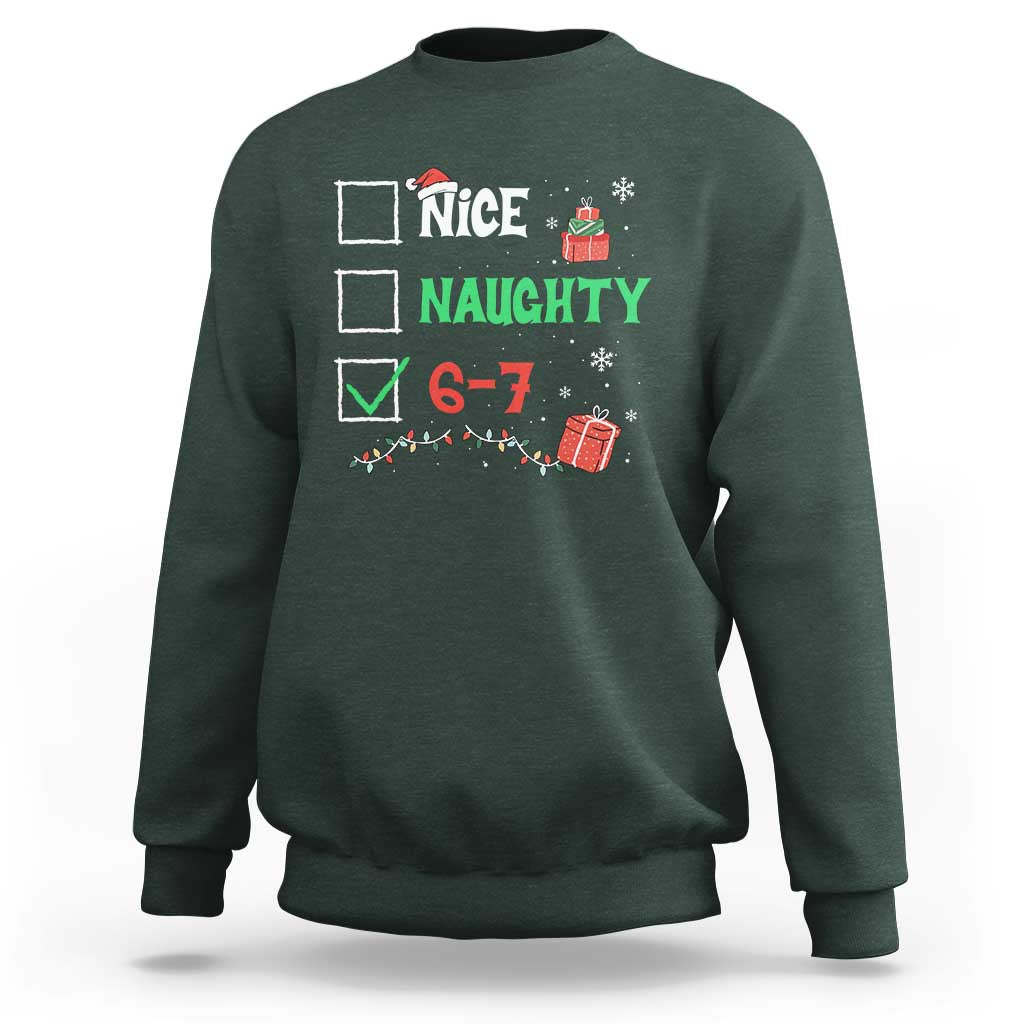Funny 67 Christmas Sweatshirt Nice Naughty 67 Xmas Checklist - Wonder Print Shop