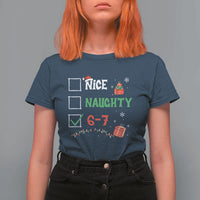Funny 67 Christmas T Shirt For Women Nice Naughty 67 Xmas Checklist - Wonder Print Shop