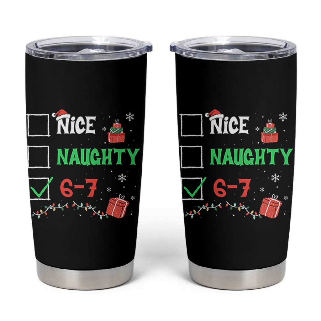 Funny 67 Christmas Tumbler Cup Nice Naughty 67 Xmas Checklist - Wonder Print Shop