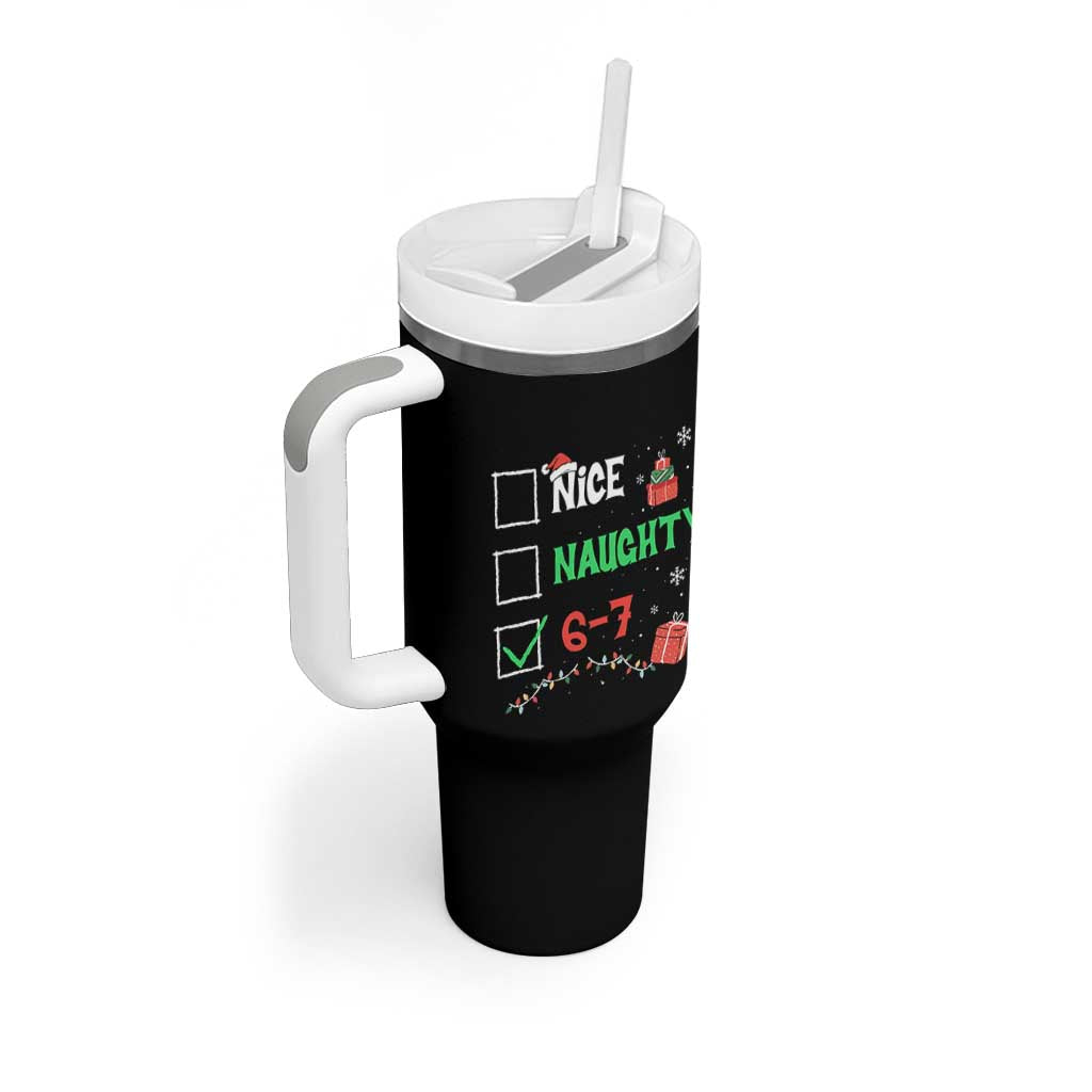 Funny 67 Christmas Tumbler With Handle Nice Naughty 67 Xmas Checklist - Wonder Print Shop