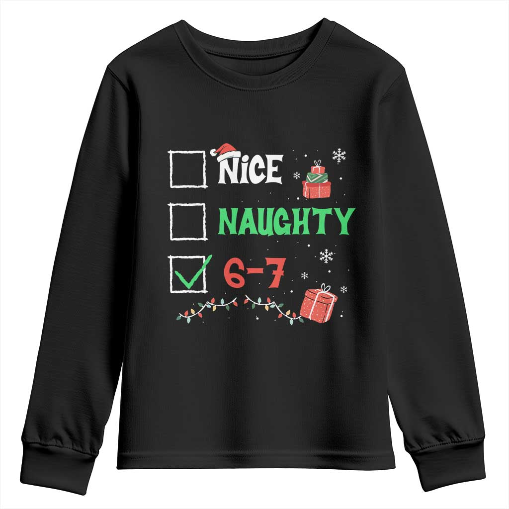 Funny 67 Christmas Youth Sweatshirt Nice Naughty 67 Xmas Checklist - Wonder Print Shop