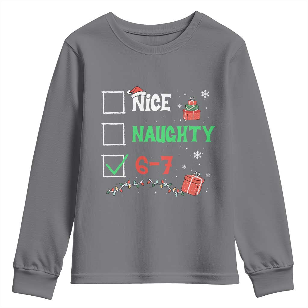 Funny 67 Christmas Youth Sweatshirt Nice Naughty 67 Xmas Checklist - Wonder Print Shop