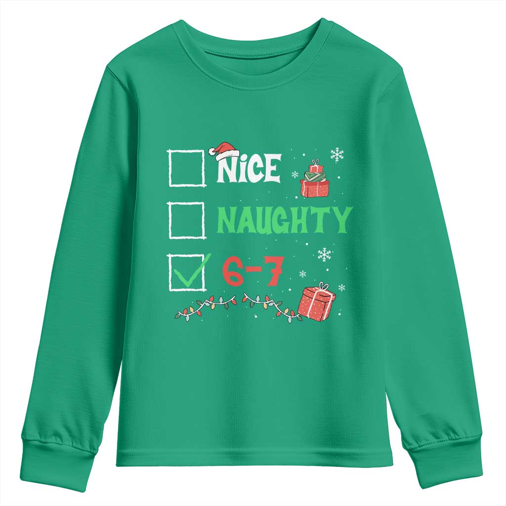 Funny 67 Christmas Youth Sweatshirt Nice Naughty 67 Xmas Checklist - Wonder Print Shop