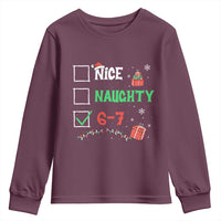 Funny 67 Christmas Youth Sweatshirt Nice Naughty 67 Xmas Checklist - Wonder Print Shop