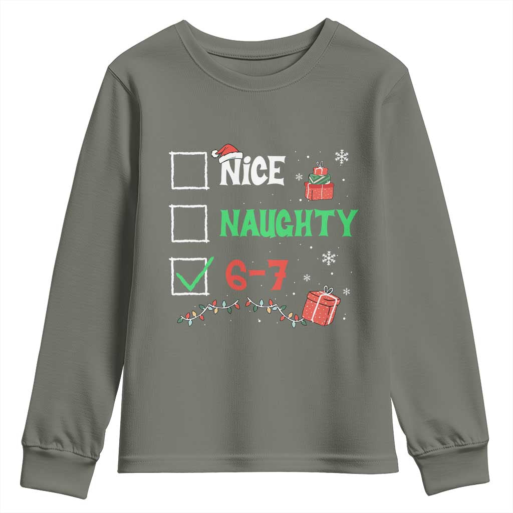 Funny 67 Christmas Youth Sweatshirt Nice Naughty 67 Xmas Checklist - Wonder Print Shop
