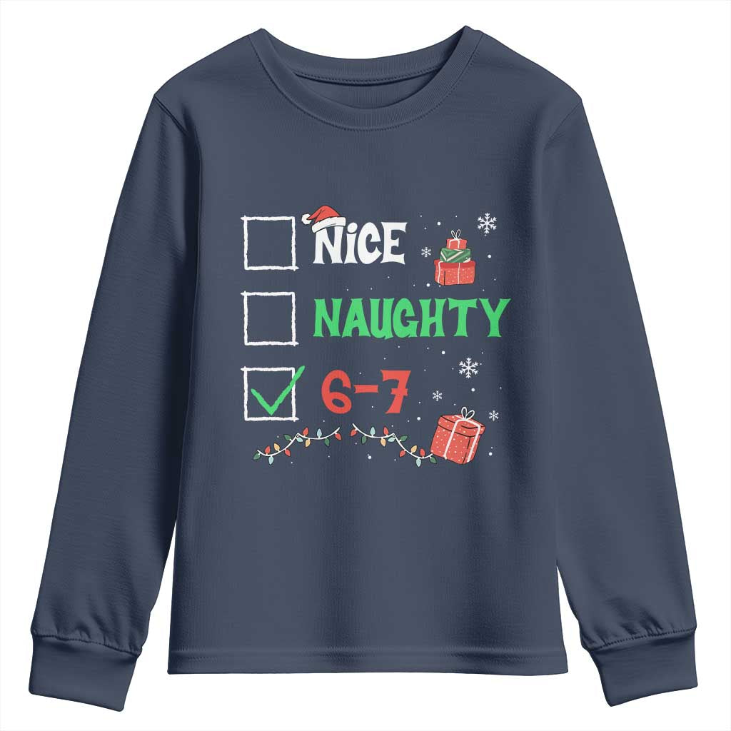 Funny 67 Christmas Youth Sweatshirt Nice Naughty 67 Xmas Checklist - Wonder Print Shop