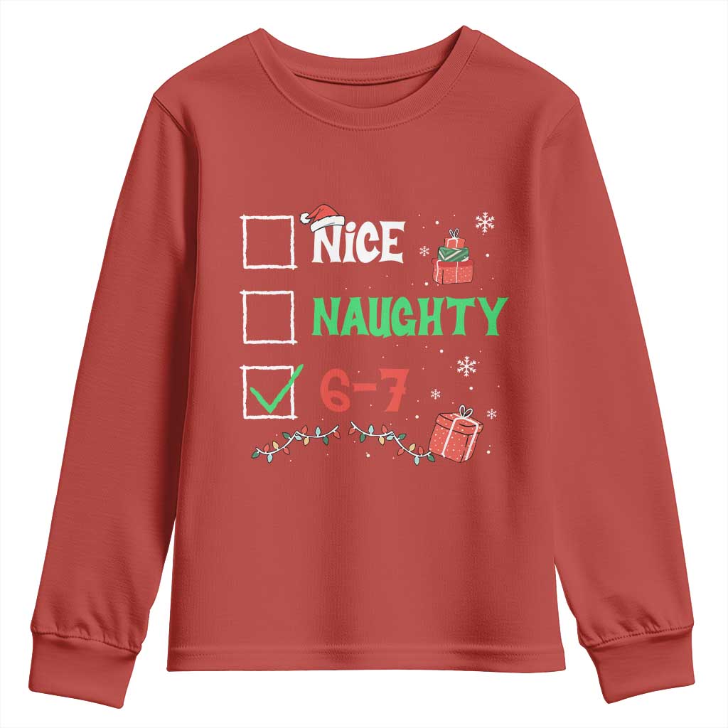 Funny 67 Christmas Youth Sweatshirt Nice Naughty 67 Xmas Checklist - Wonder Print Shop