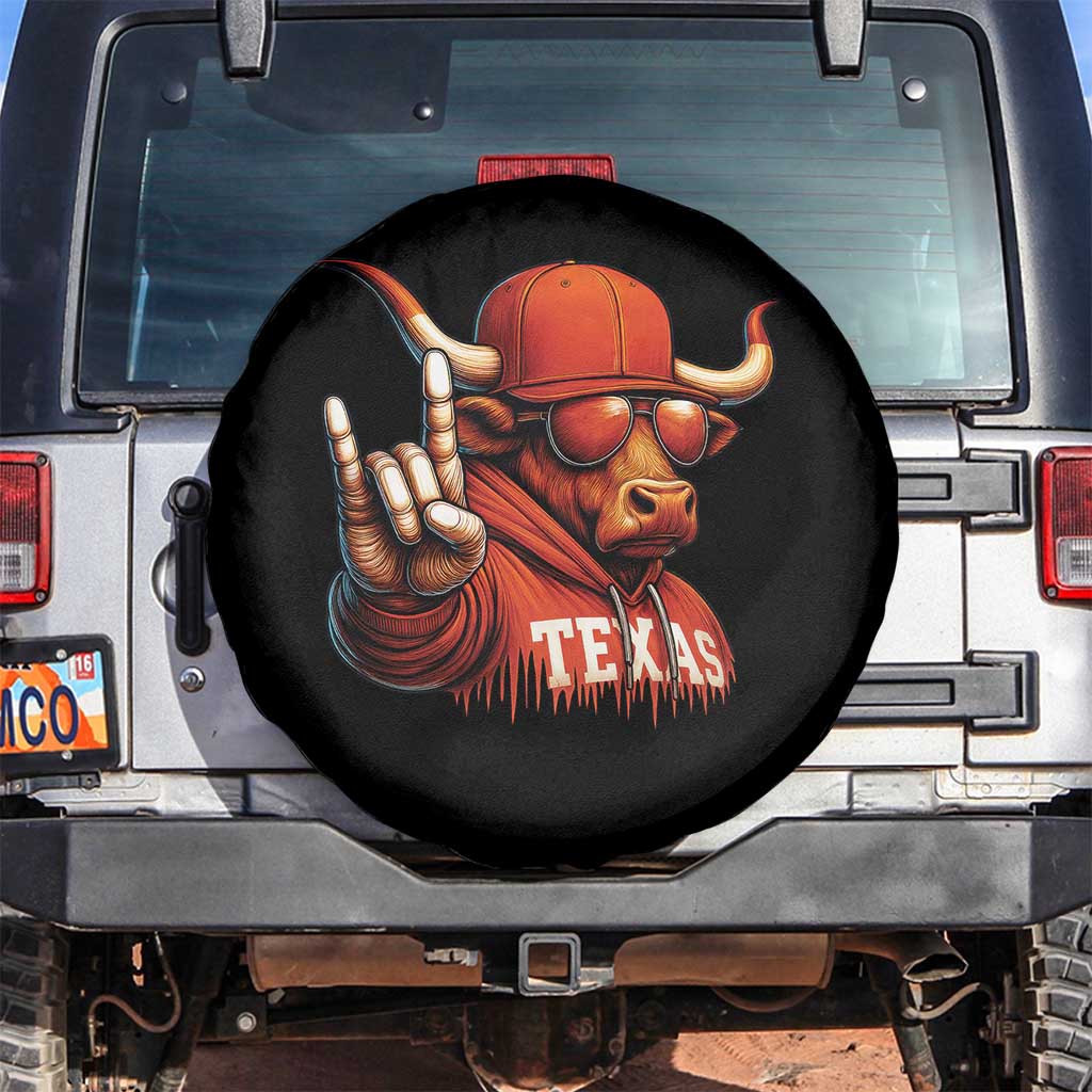 Texas Fan Spare Tire Cover Orange Longhorns Cow Texas Pride Sport Lover - Wonder Print Shop