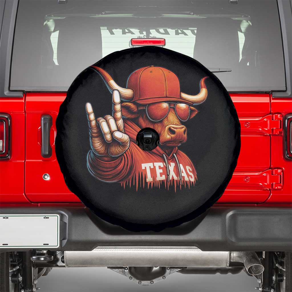 Texas Fan Spare Tire Cover Orange Longhorns Cow Texas Pride Sport Lover - Wonder Print Shop