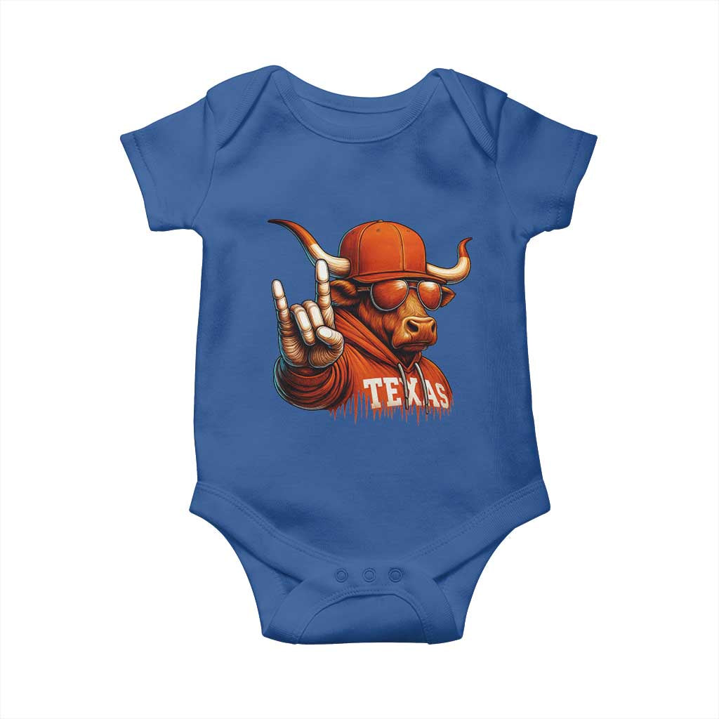 Texas Fan Baby Onesie Orange Longhorns Cow Texas Pride Sport Lover - Wonder Print Shop