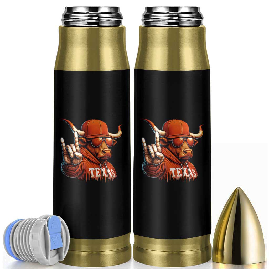 Texas Fan Bullet Tumbler Orange Longhorns Cow Texas Pride Sport Lover - Wonder Print Shop