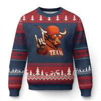 Texas Fan Ugly Christmas Sweater Orange Longhorns Cow Texas Pride Sport Lover - Wonder Print Shop