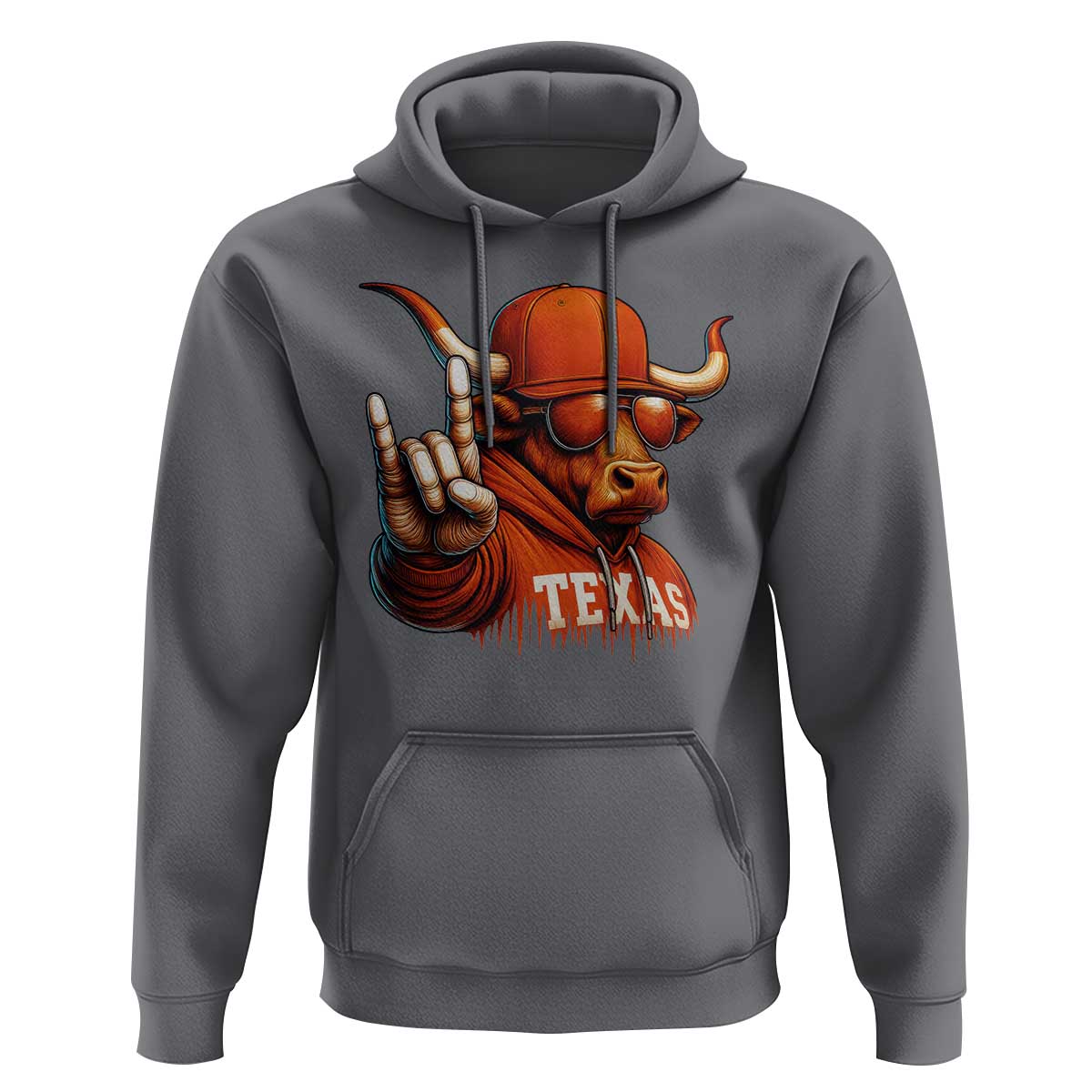 Texas Fan Hoodie Orange Longhorns Cow Texas Pride Sport Lover - Wonder Print Shop