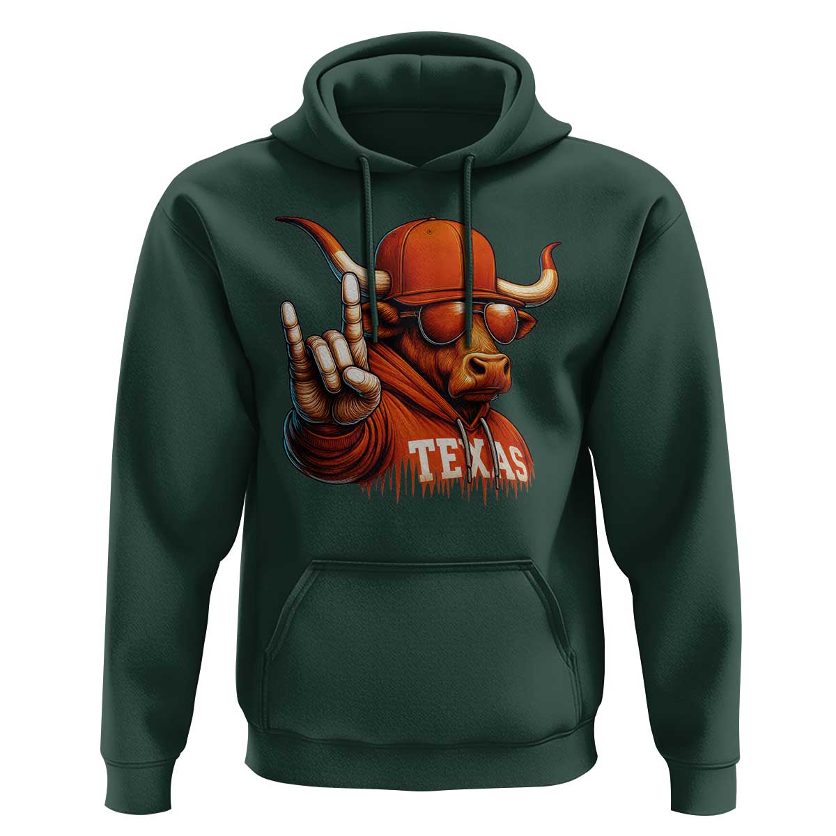 Texas Fan Hoodie Orange Longhorns Cow Texas Pride Sport Lover - Wonder Print Shop