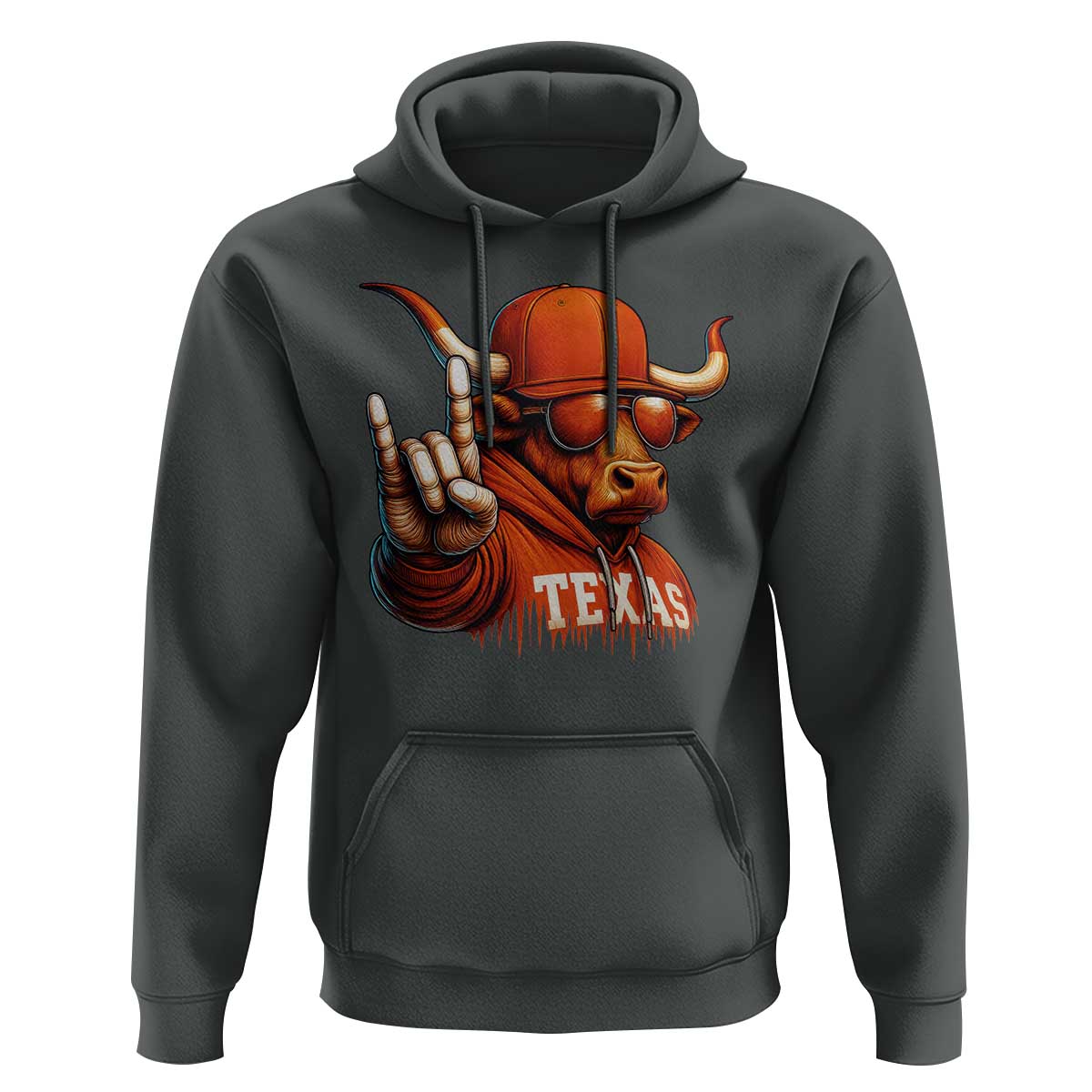 Texas Fan Hoodie Orange Longhorns Cow Texas Pride Sport Lover - Wonder Print Shop