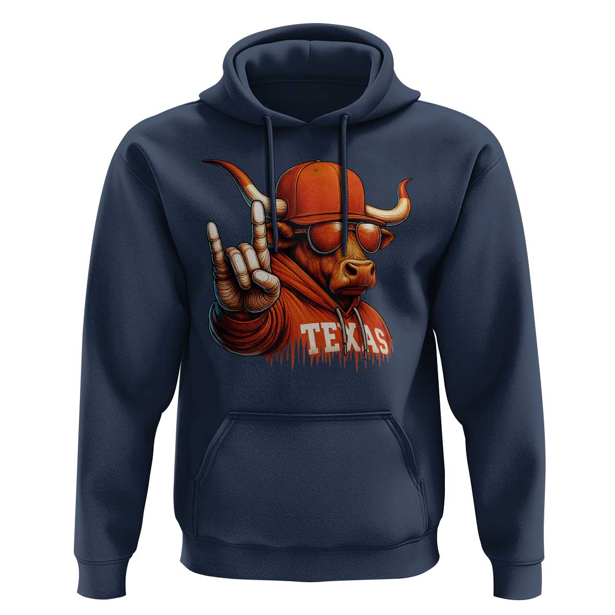 Texas Fan Hoodie Orange Longhorns Cow Texas Pride Sport Lover - Wonder Print Shop