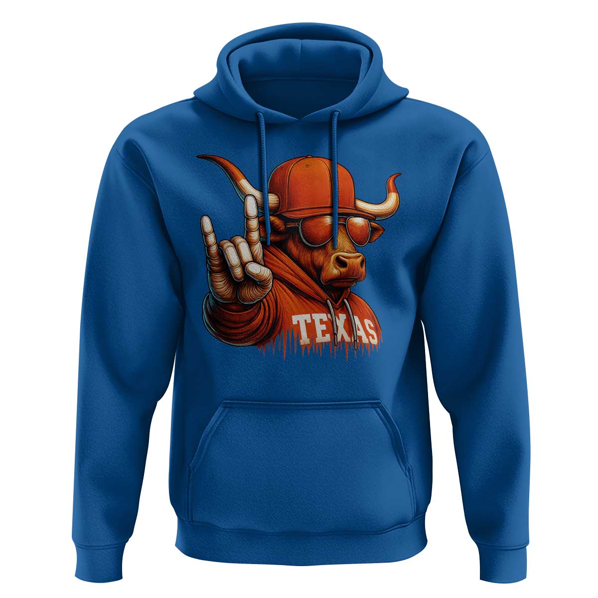 Texas Fan Hoodie Orange Longhorns Cow Texas Pride Sport Lover - Wonder Print Shop