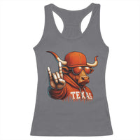 Texas Fan Racerback Tank Top Orange Longhorns Cow Texas Pride Sport Lover - Wonder Print Shop