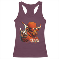 Texas Fan Racerback Tank Top Orange Longhorns Cow Texas Pride Sport Lover - Wonder Print Shop
