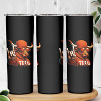 Texas Fan Skinny Tumbler Orange Longhorns Cow Texas Pride Sport Lover - Wonder Print Shop